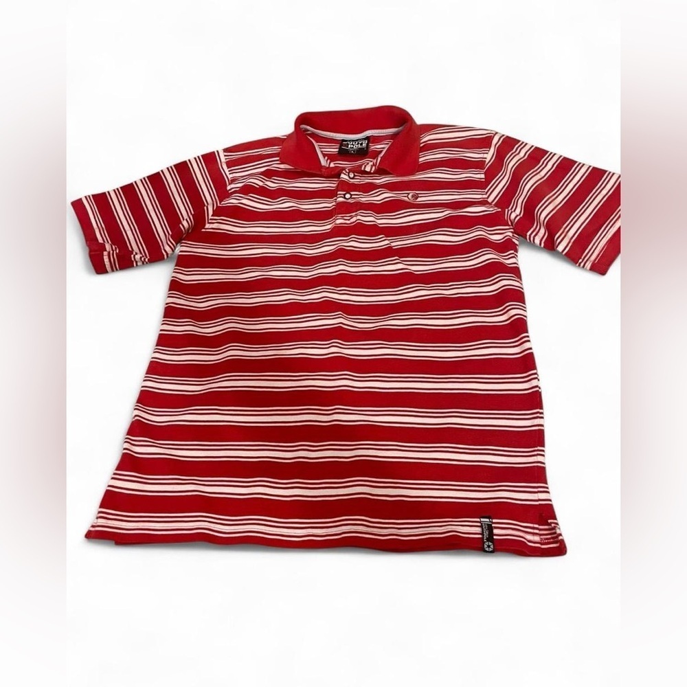 South Pole Red and White Casual Polo